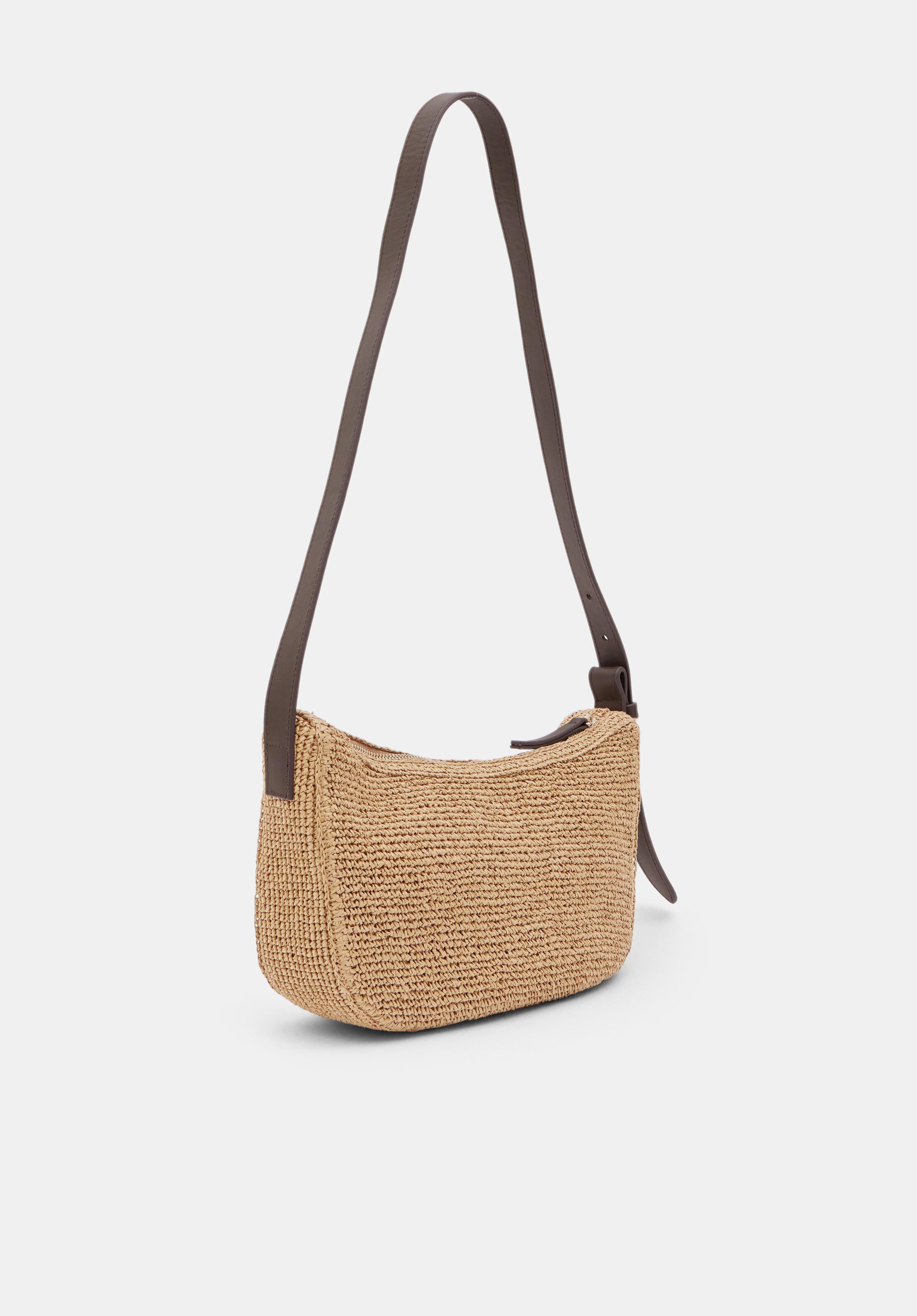 Raffia Crossbody Bag with Leather Strap | Hush UK