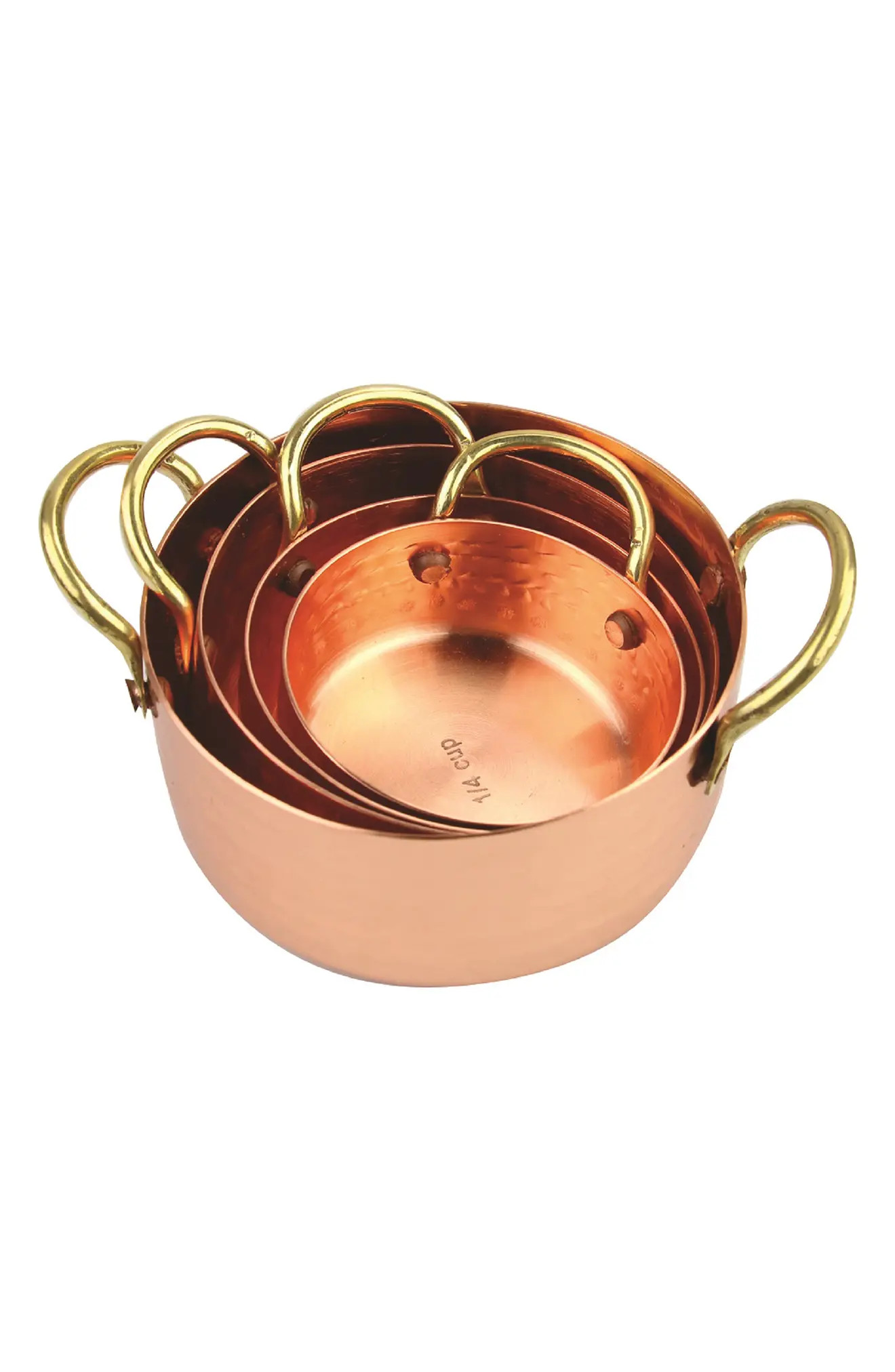 Be Home Set Of 4 Hammered Measuring Cups, Size One Size - Metallic | Nordstrom