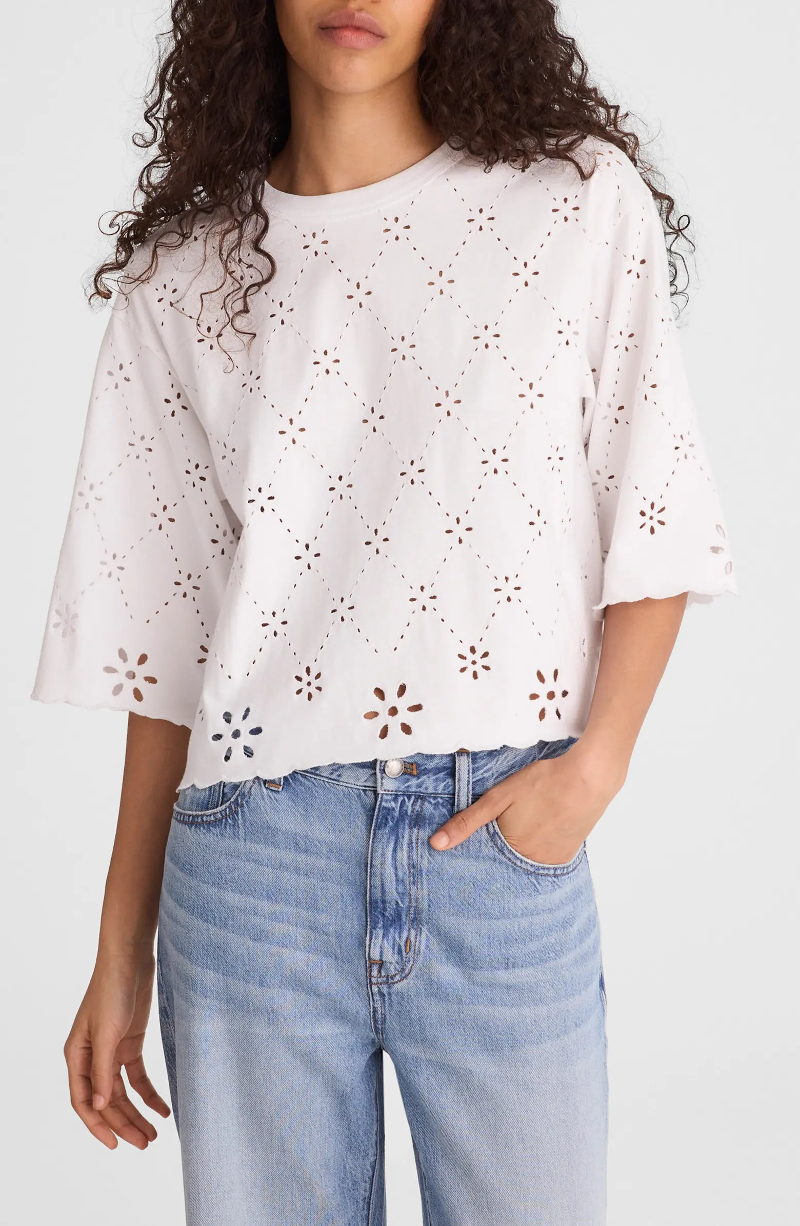 The Embroidered Boxy Crop Tee | Nordstrom