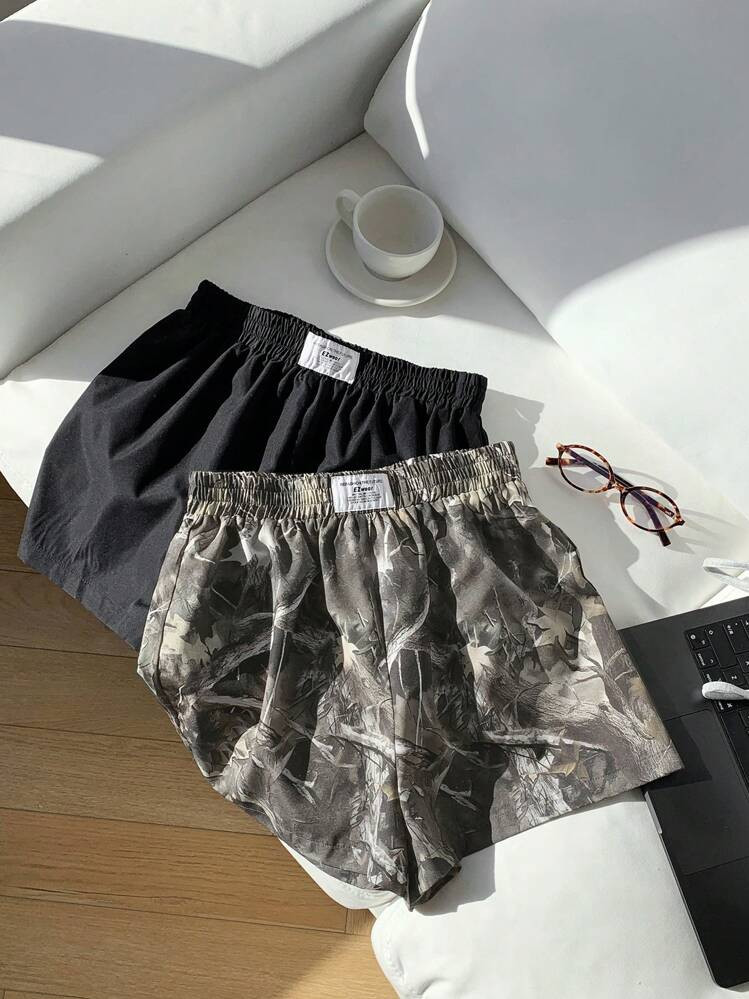 Comfortcana 2pcs Women Casual Loose Fitting Shorts, Spring/Summer | SHEIN