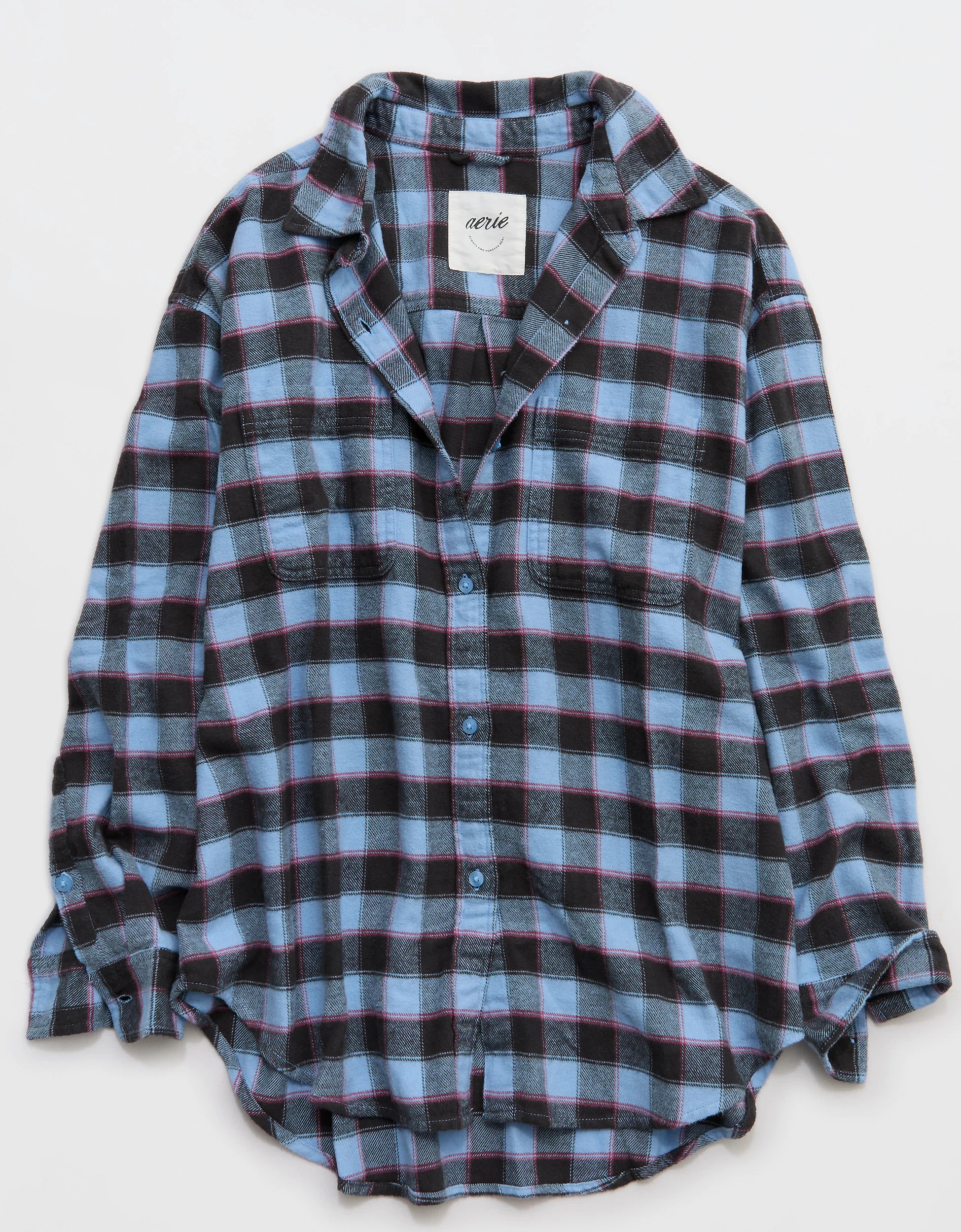 Aerie Anytime Fave Flannel Button Down Shirt | American Eagle Outfitters (US & CA)