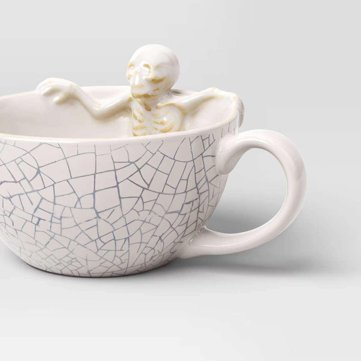 12.5 fl oz Stoneware Skeleton in Latte Mug with Crackle - Hyde and EEK! Boutique™ | Target