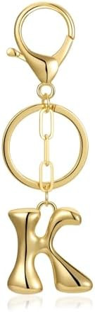 Gold Bubble Initial Keychain for Women Bag Charms Letter A-Z Keychain Alphabet Handbags Purse Cha... | Amazon (US)