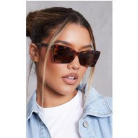 Tortoiseshell Chunky Flared Cat Eye Sunglasses | PrettyLittleThing CAN