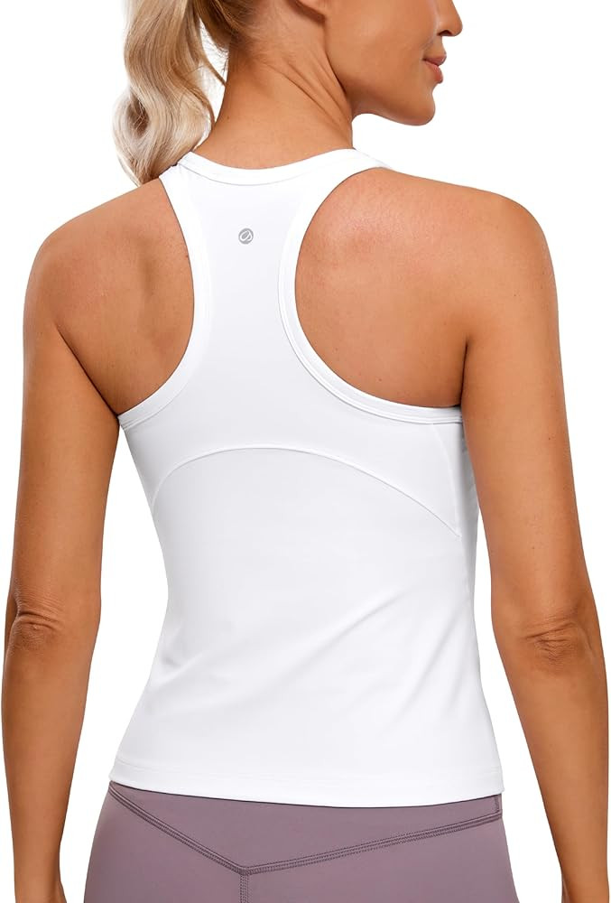 CRZ YOGA Butterluxe Womens Racerback Workout Tank Tops High Neck Sleeveless Camisole Athletic Gym... | Amazon (US)