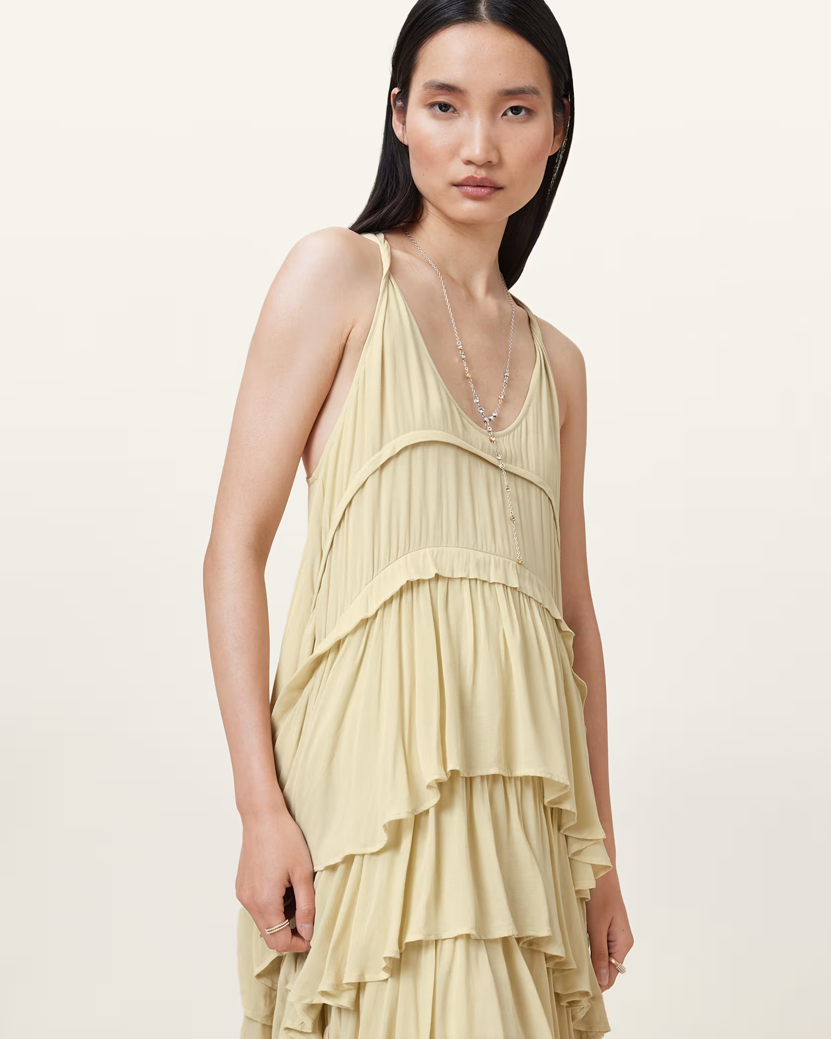 Cavarly Tiered Ruffle Maxi Dress | AllSaints UK