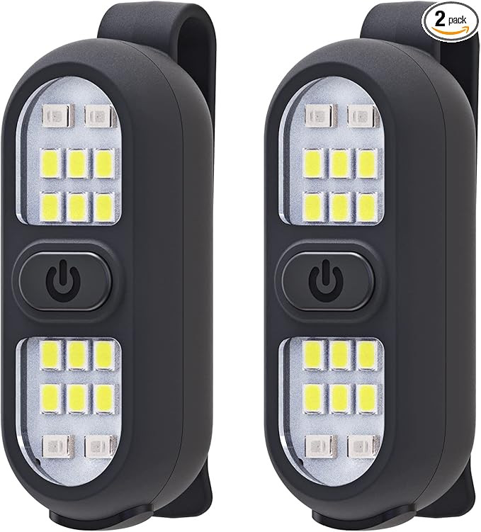 2 Pack Clip on Flashlights, Running Light for Runners Rechargeable Safety Lights for Walking at N... | Amazon (US)