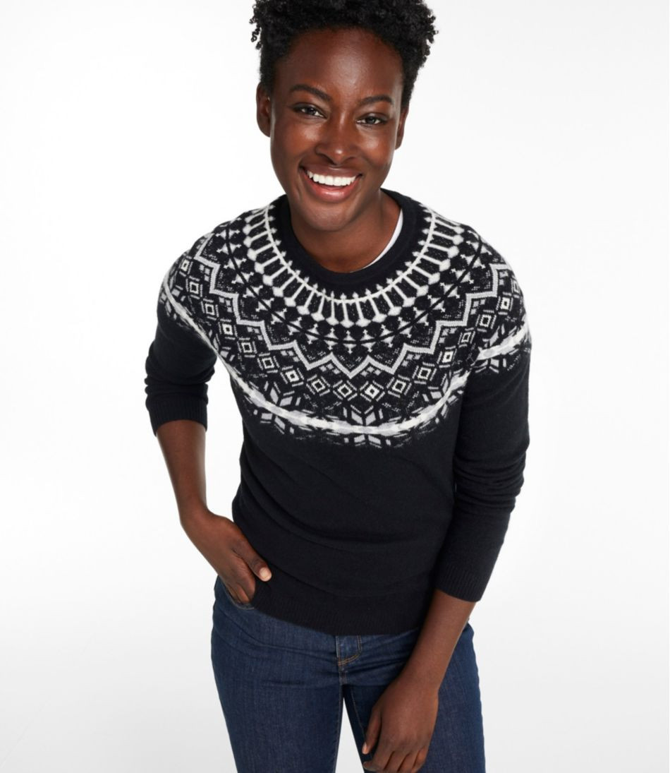 Women's Classic Cashmere Sweater, Crewneck Fair Isle | L.L. Bean