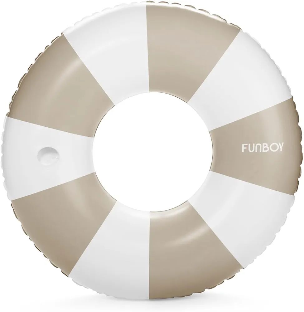FUNBOY Giant Vintage Tan Khaki Stripe 48'' Tube Float with Integrated Cup Holder, Perfect for a S... | Amazon (US)