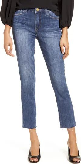 'Ab'Solution High Waist Raw Hem Skinny Crop Jeans | Nordstrom