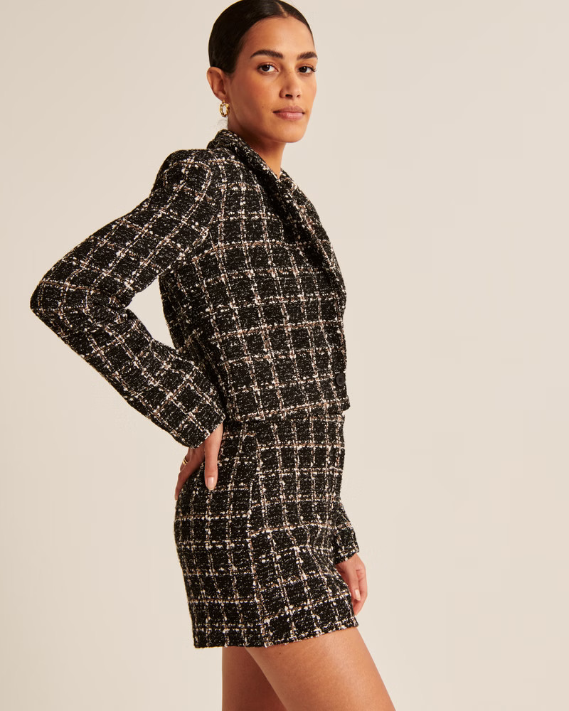 High Rise Tweed Shorts | Abercrombie & Fitch (US)