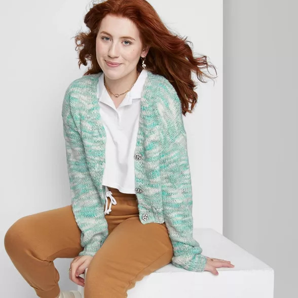 Women's Button-Front Cropped Cardigan - Wild Fable™ | Target