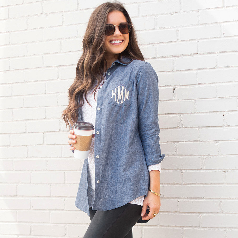 Monogrammed Button Down Tunic | Marleylilly