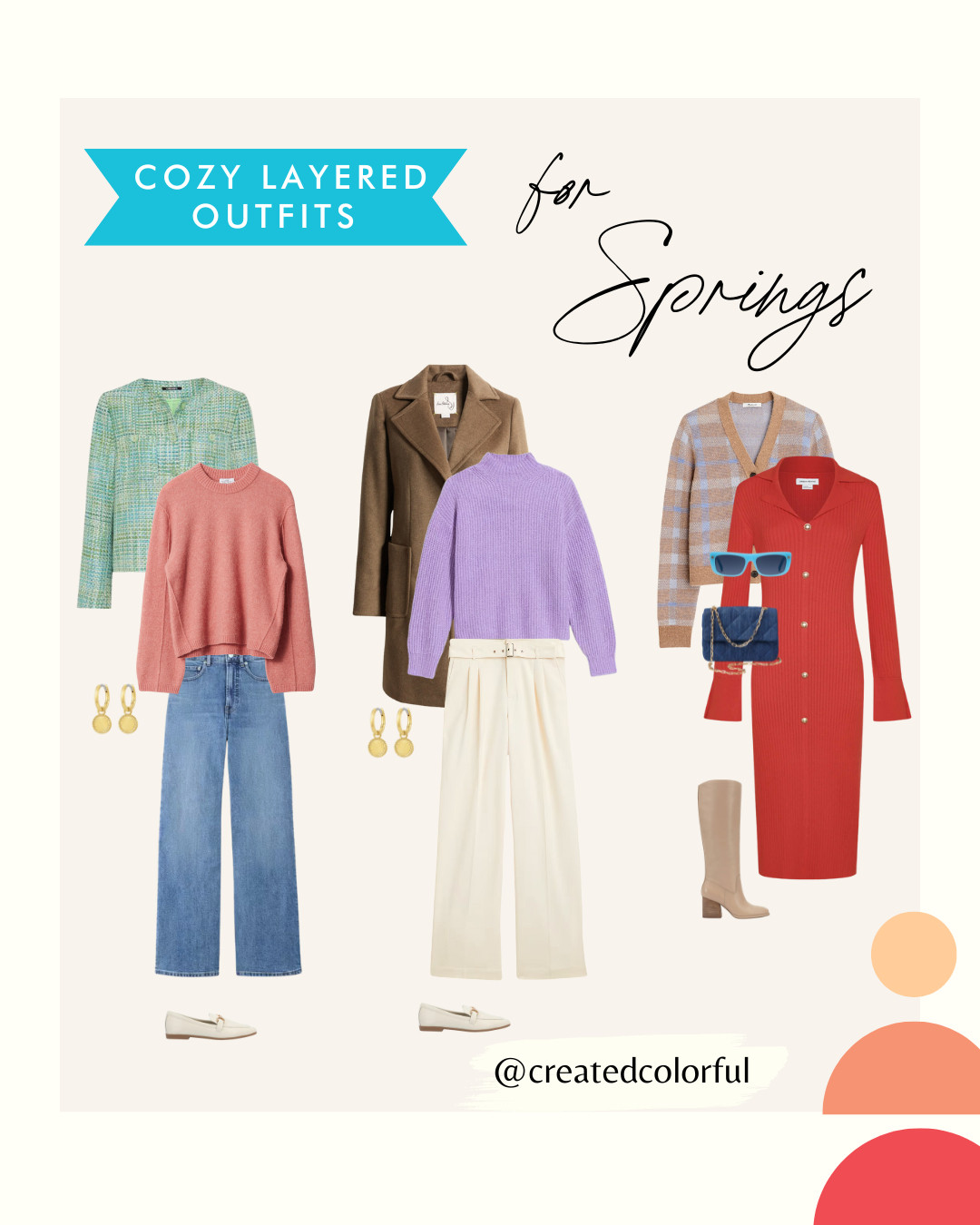Cozy Layered Outfits✨

Brightening up the cold with vibrant hues and cozy layers—winter just got a whole lot warmer and more colorful! 

Spring palette girlies, layering up in shades of green, brown, blue like these can take your winter look to the next level!

You can find more layering outfit inspo on our 2024 Winter Capsule blog!

#createdcolorful 

 

#LTKGiftGuide #LTKSeasonal #LTKStyleTip