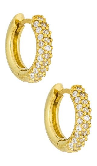Mini Pave Huggies in Gold | Revolve Clothing (Global)