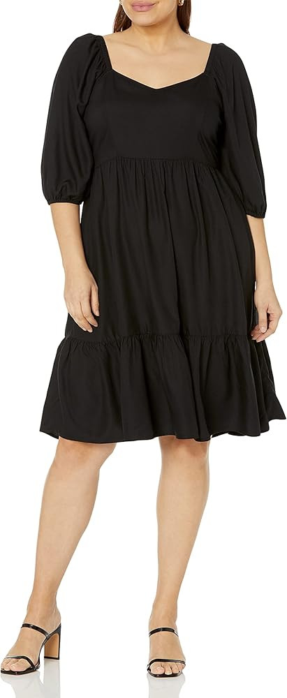 The Drop Women's Lexi Puff-Sleeve Sweatheart Neckline Smocked Back Dress | Amazon (US)