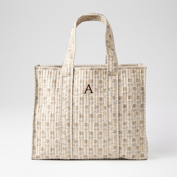 Block Print Quilted Oversized Tote | Mark and Graham