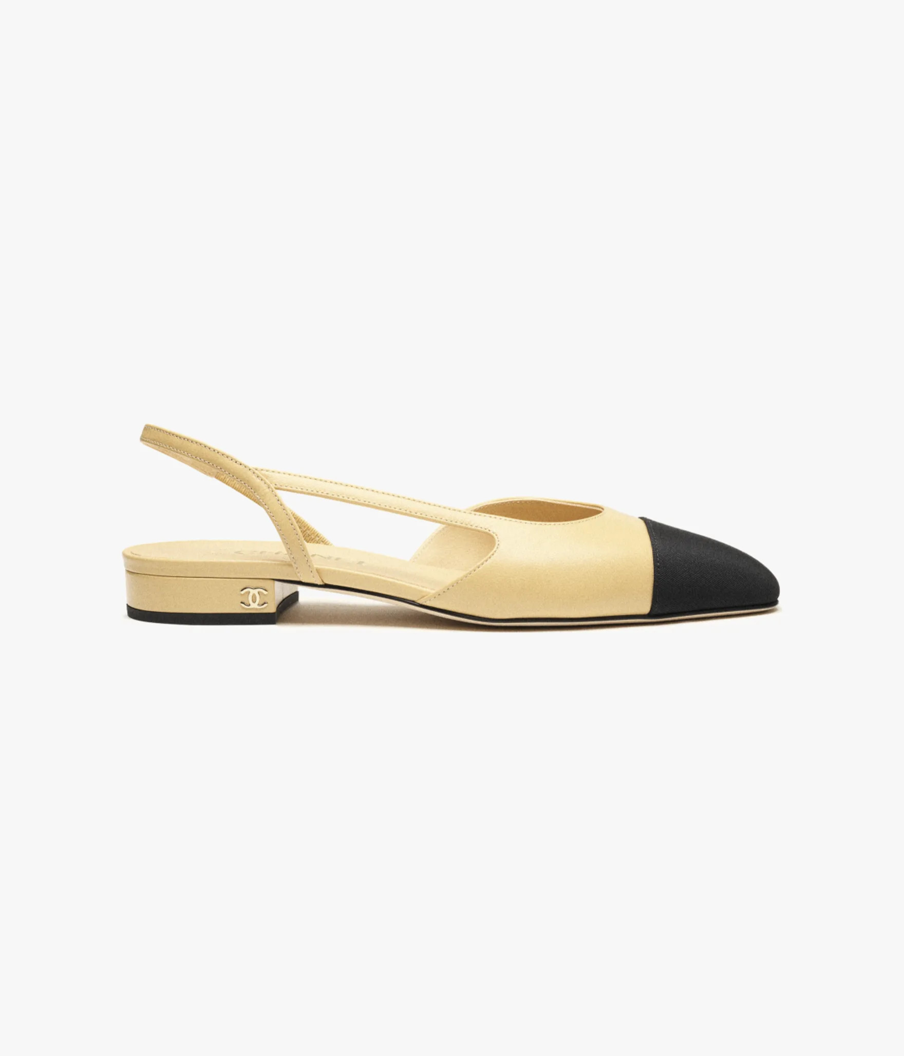Slingbacks - Goatskin & grosgrain, beige & black — Fashion | CHANEL | Chanel, Inc. (US)