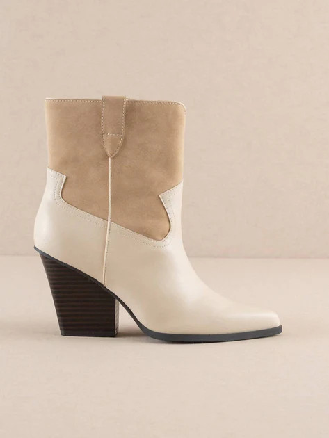 Brooks Western Bootie In Beige | Shop Simon