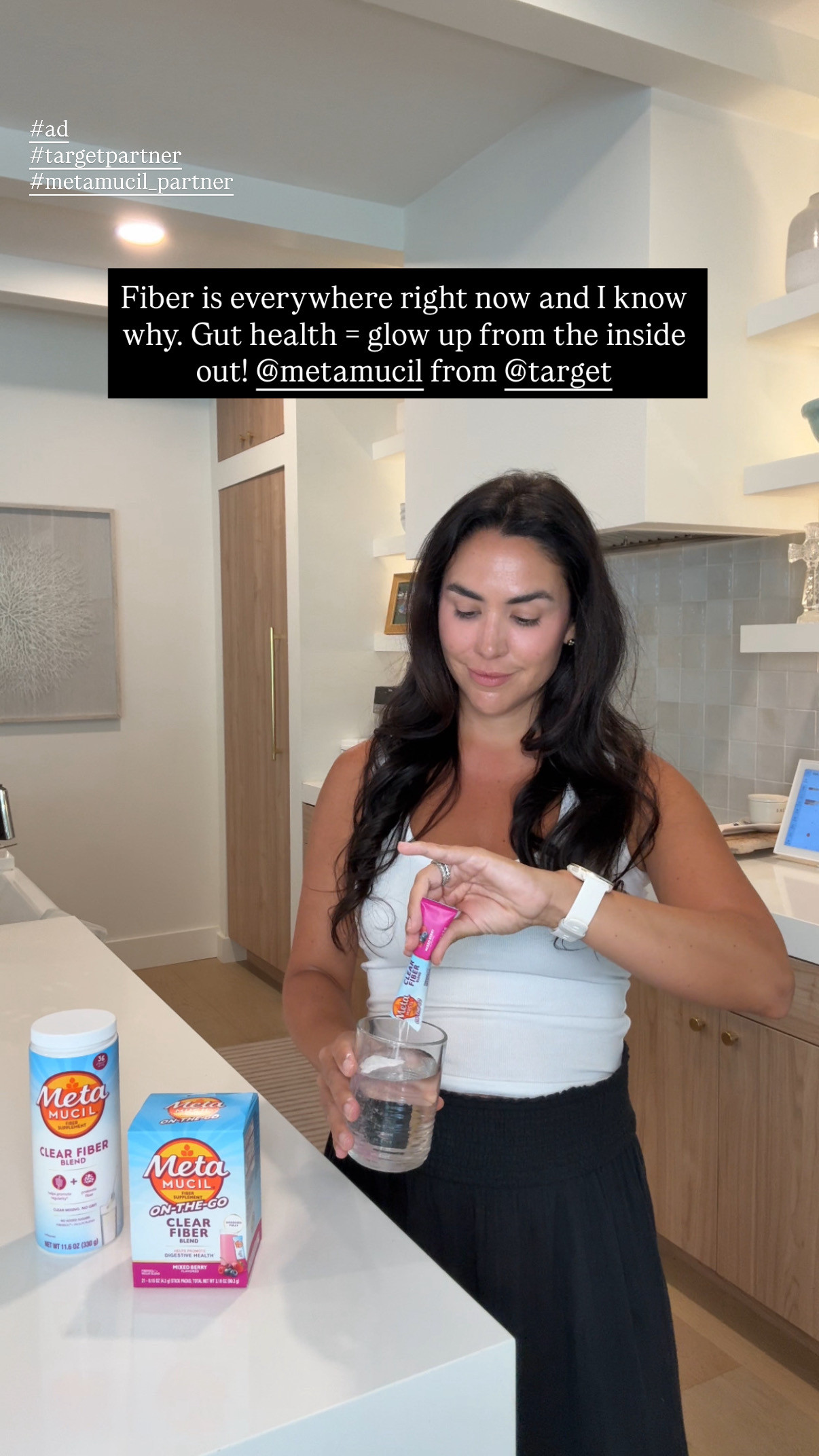 #AD  #metamucil_partner Fiber and gut health are such a game changer for my energy & that’s why I love getting @metamucil products @target. I love the on-the-go Meta Clear Stick packs to help me reach my fiber goals + they taste great too! So easy and convenient to add into your daily routine. Shop here https://on.ltk.com/+-JgxLLzeXToD9opo6cPdTw #target #targetpartner @shop.ltk #liketkit †Diets low in saturated fat and cholesterol that include 7 grams of soluble fiber per day from psyllium husk, as in Metamucil, may reduce the risk of heart disease by lowering cholesterol.  One serving of Metamucil has 2.4 grams of this soluble fiber."  

 #LTKfitnessgoals #LTKmomlife #LTKselfcare