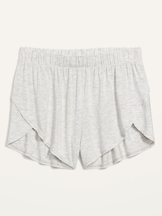 High-Waisted Sunday Sleep Ultra-Soft Dolphin-Hem Pajama Shorts for Women -- 3-inch inseam | Old Navy (US)