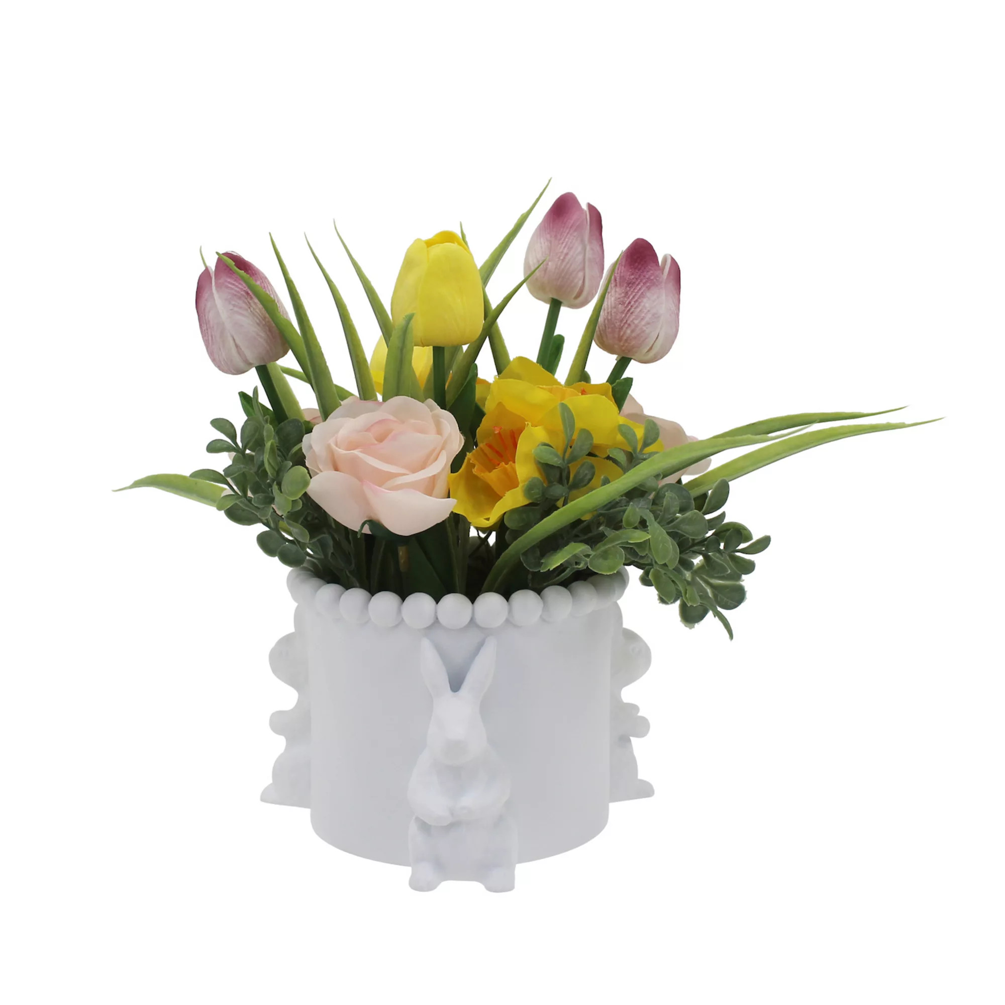 Celebrate Together™ Easter Artificial Flower Planter with White Rabbits | Kohl's