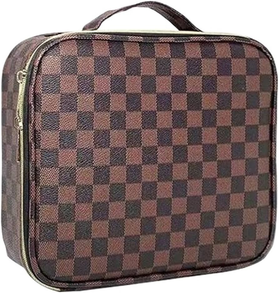 Cosmetic Bag, Travel Cosmetic Bag, Large Capacity Plaid, partition Storage, Suitable for Men and ... | Amazon (US)