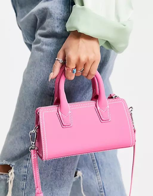 Topshop crossbody bag with grab handle in pink | ASOS (Global)