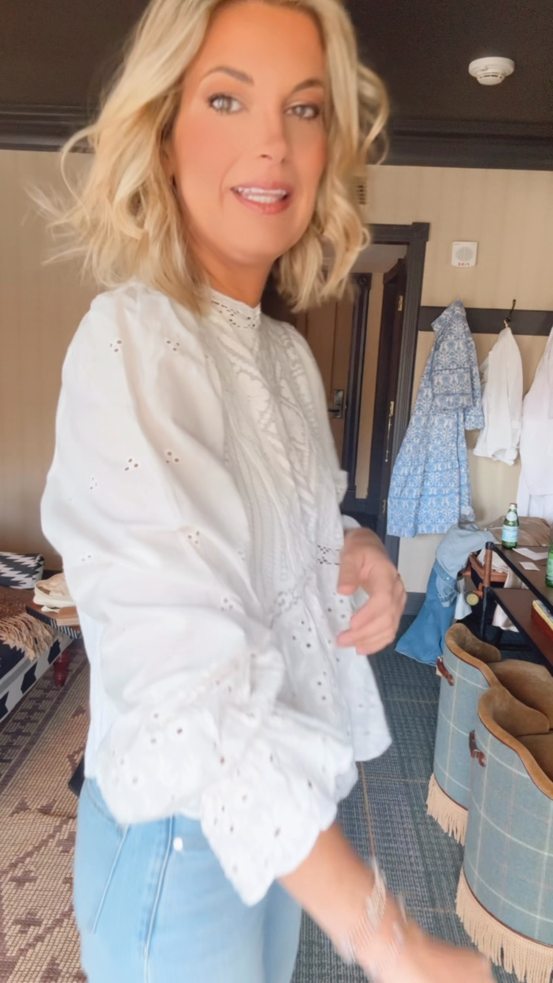 This eyelet top is so pretty.  Wearing size small and 27x34 jeans. I’m 5’11”.  

#LTKgrwm #LTKOver40 #LTKTall