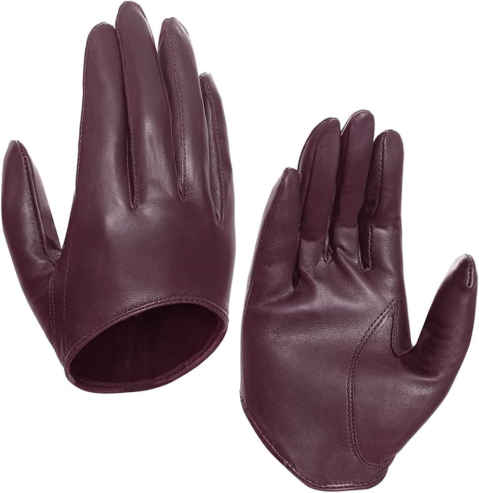 Harssidanzar Leather Spring Gloves For Women,Genuine Leather Half Palm Short Unlined Driving Dres... | Amazon (US)