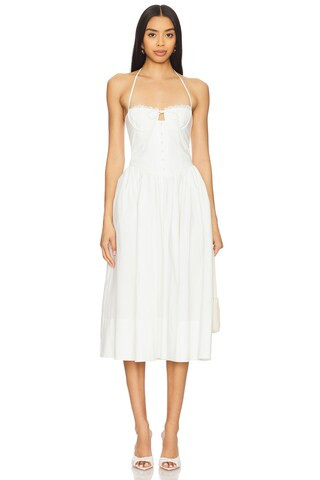 Paz Midi Dress in White | Revolve Clothing (Global)