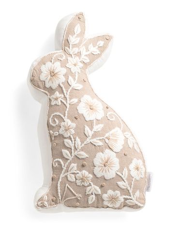14x18 Embroidered Bunny Shaped Pillow | TJ Maxx
