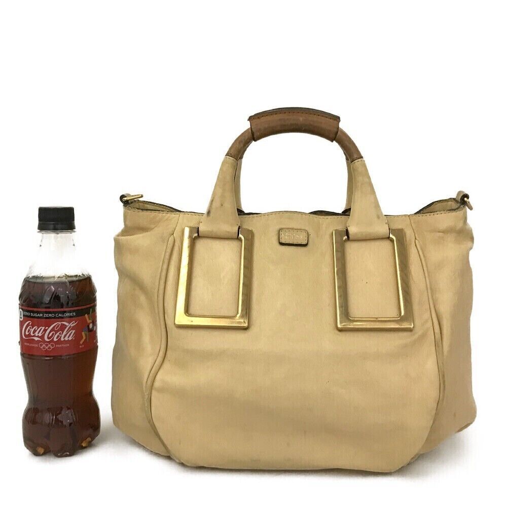 Chloe Women Handbag Leather Beige ETHEL 2way Hand Bag w/Shoulder Strap | eBay AU