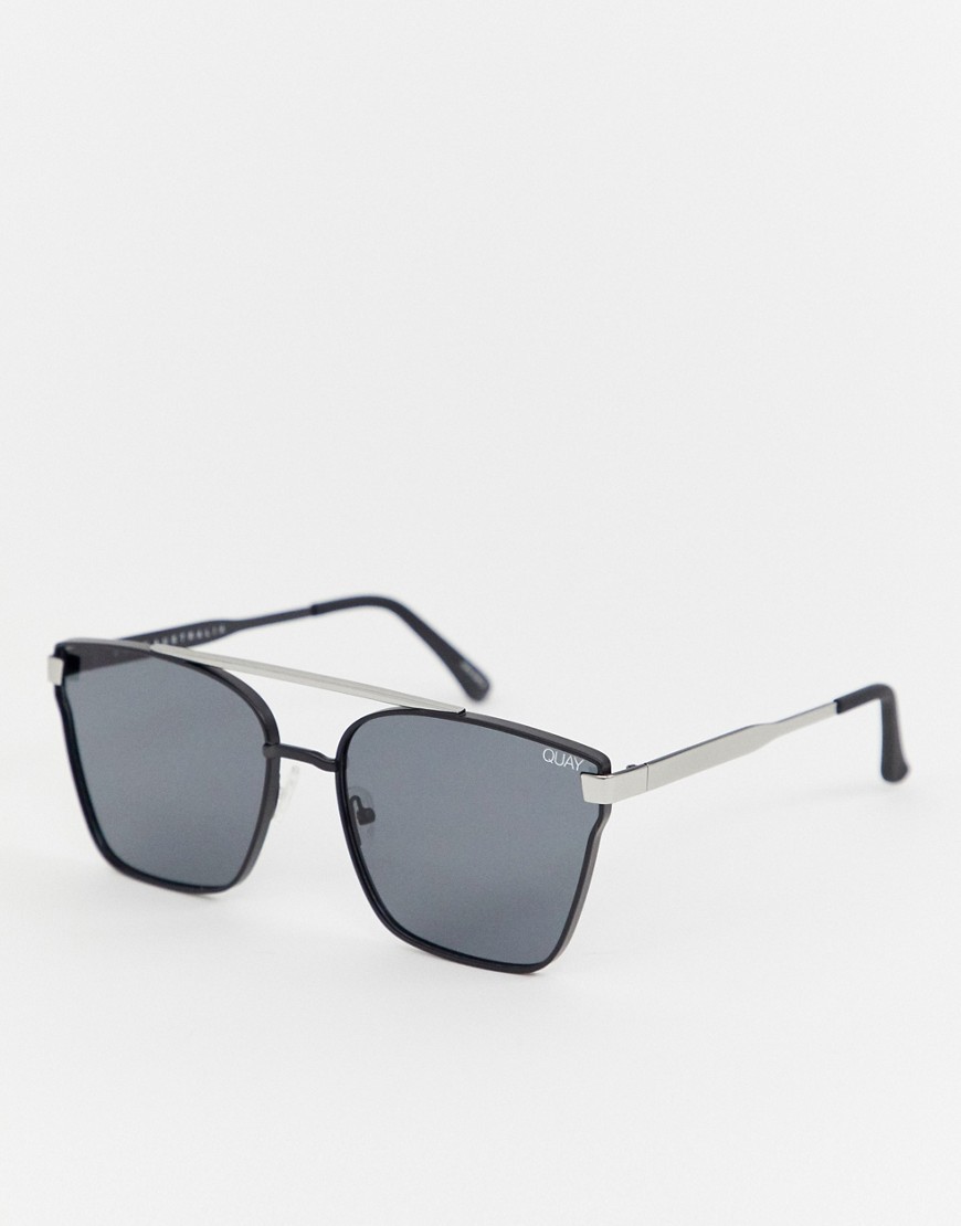Quay Square Sunglasses In Black - Black | ASOS US