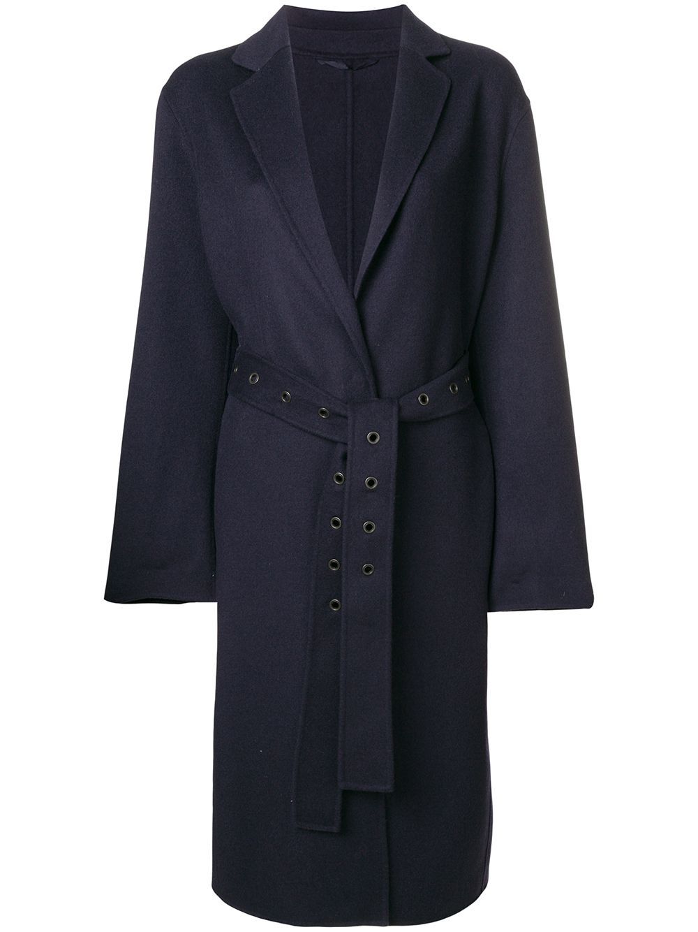 Luisa Cerano belted single breasted coat - Blue | FarFetch US