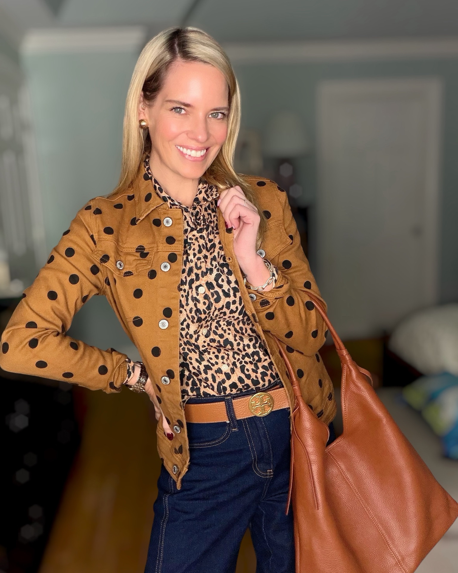 Fall Transition: Leopard + Polka Dots 🤎🐆

A little leopard, a little polka dot, and all the fall vibes! 🍂 This is such a fun way to start transitioning your wardrobe into fall without giving up your favorite pieces just yet.

I’m loving the mix of the leopard blouse with this adorable cognac polka dot jacket—it adds the perfect pop of pattern while keeping the look classic and easy to wear. Paired with dark denim, a cognac belt + bag, and my favorite platform sandals, it’s the perfect elevated everyday outfit. 🤎✨

Everything is linked! 🛍️

Fall transition outfit, women’s fall fashion, leopard print blouse, polka dot jacket, cognac accessories, dark wash denim, classic preppy style, chic casual outfit, fall outfit ideas, women over 40 fashion, elevated everyday style, transitional fashion

#LTKOver40 #LTKSeasonal #LTKootd