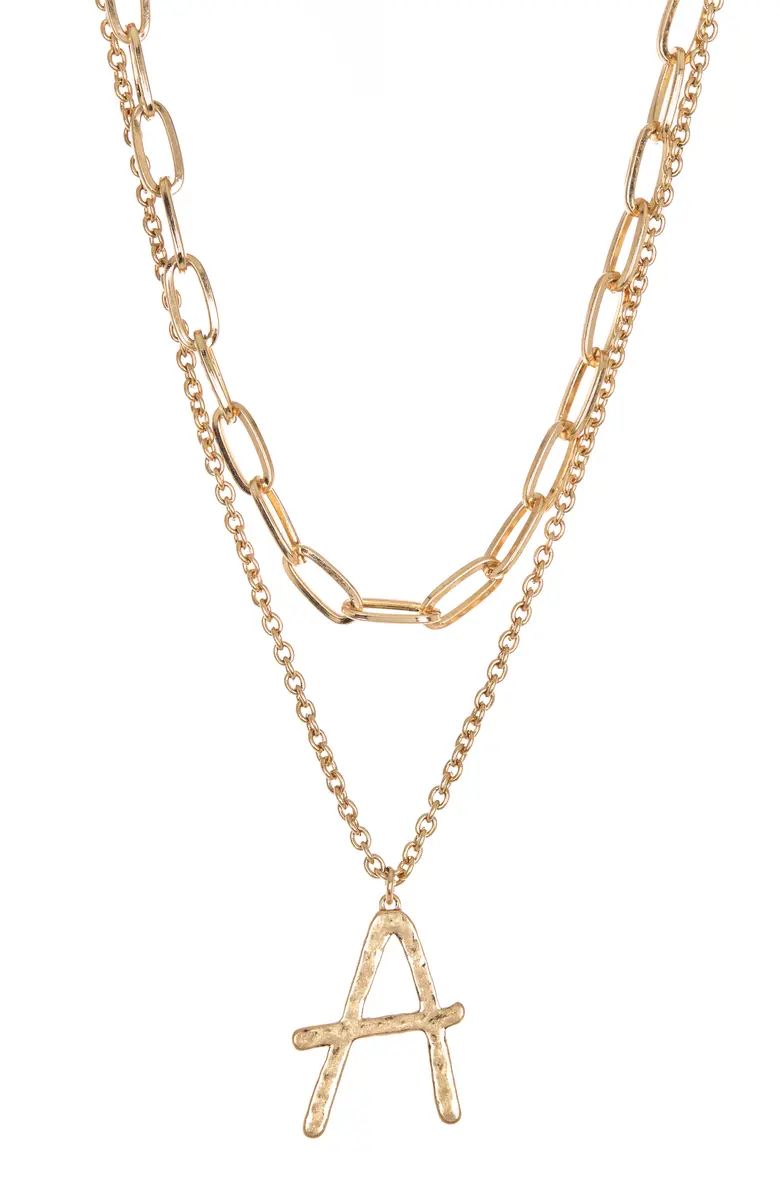 MELROSE AND MARKET Paper Clip Chain Initial Necklace | Nordstromrack | Nordstrom Rack