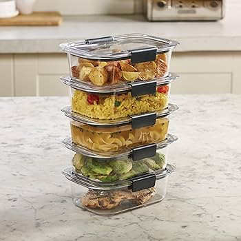 Rubbermaid Brilliance Food Storage Containers, BPA Free, Airtight Lids, Ideal for Lunch, Meal Pre... | Amazon (US)