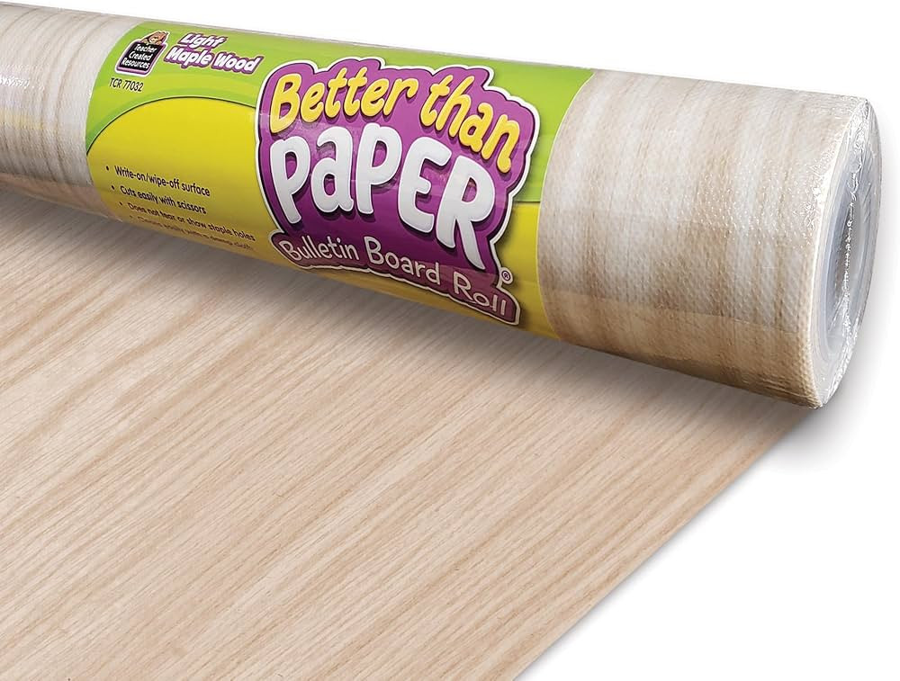 Light Maple Wood Better Than Paper Bulletin Board Roll, 4 feet x 12 feet | Amazon (US)