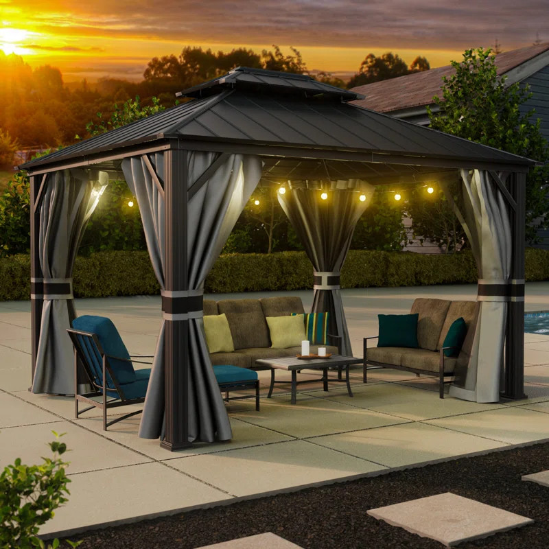 Briggs 12 Ft. W x 10 Ft. D Aluminum Patio Gazebo | Wayfair North America