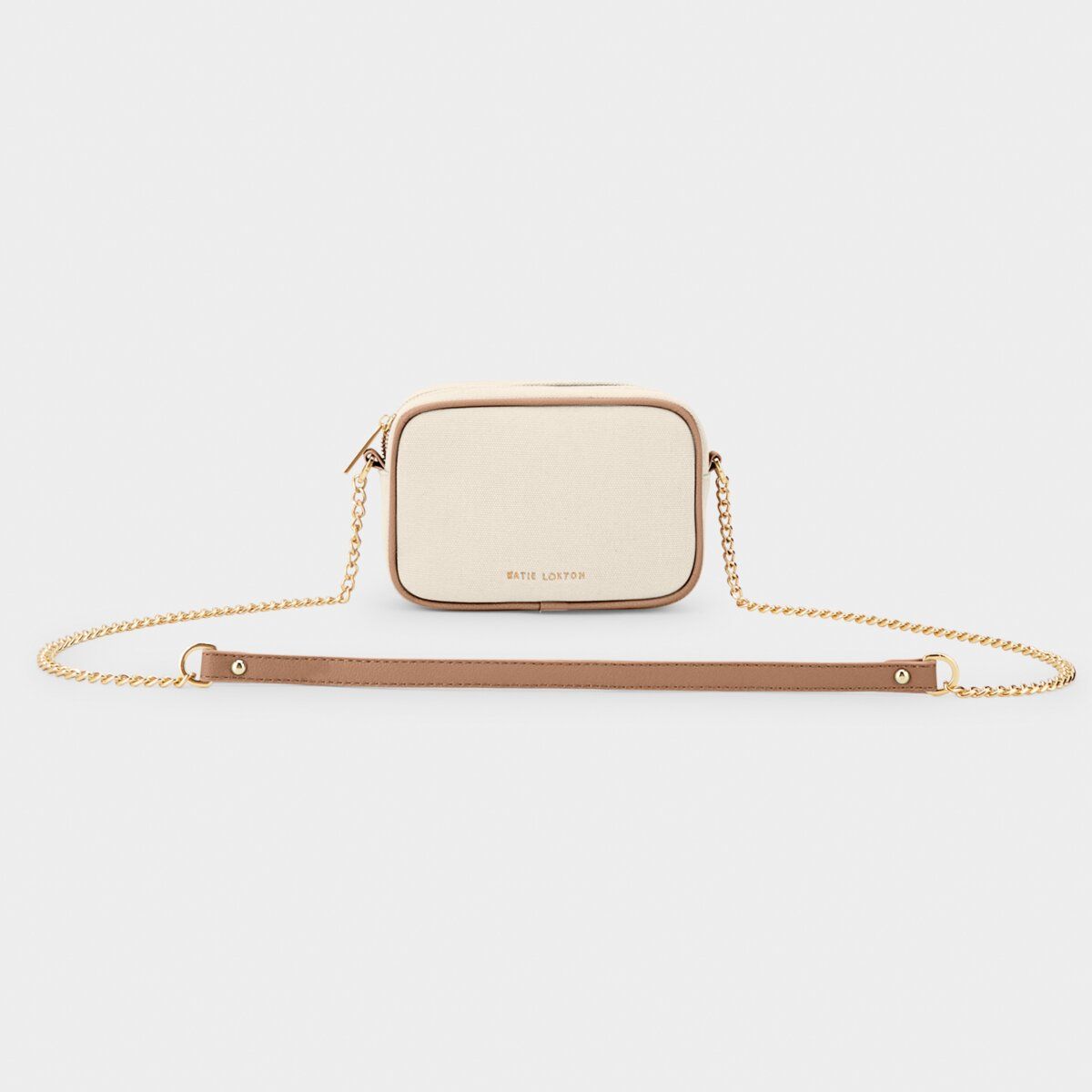 Amalfi Canvas Crossbody Bag in Off White And Soft Tan | Katie Loxton Ltd. (UK)