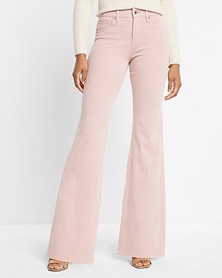 Mid Rise Pink 70s Flare Jeans | Express