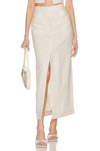 L'Academie Orsina Maxi Skirt in Natural from Revolve.com | Revolve Clothing (Global)