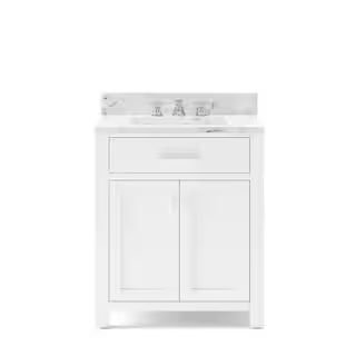 Water Creation Madison 30 in. Vanity in Modern White with Marble Vanity Top in Carrara White MADI... | The Home Depot