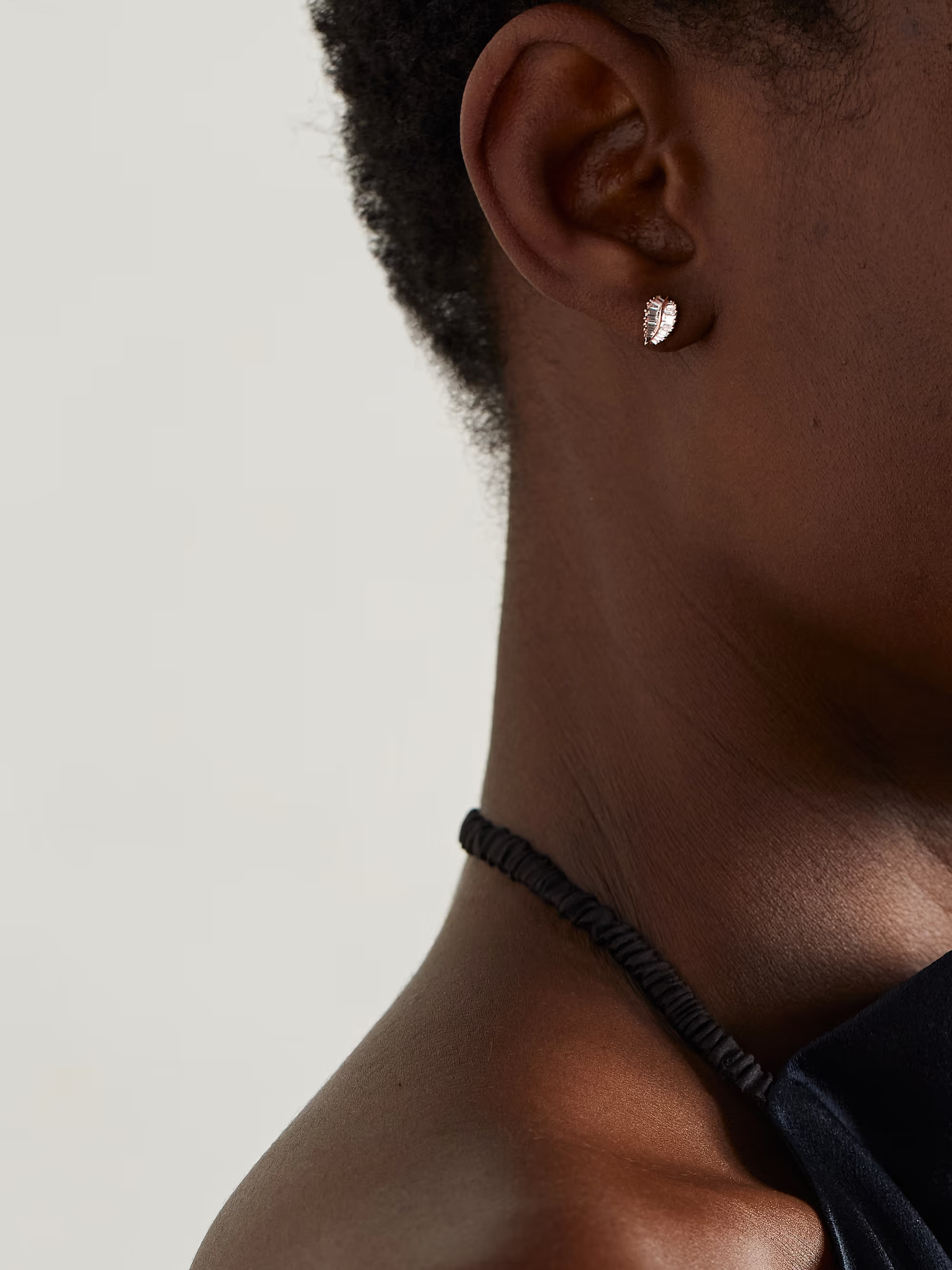 Palm Leaf small 18-karat rose gold diamond earrings | NET-A-PORTER (US)