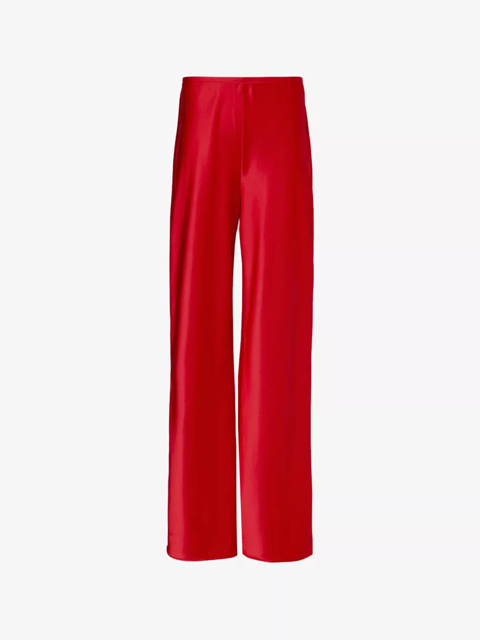Gale bias-cut wide-leg satin trousers | Selfridges