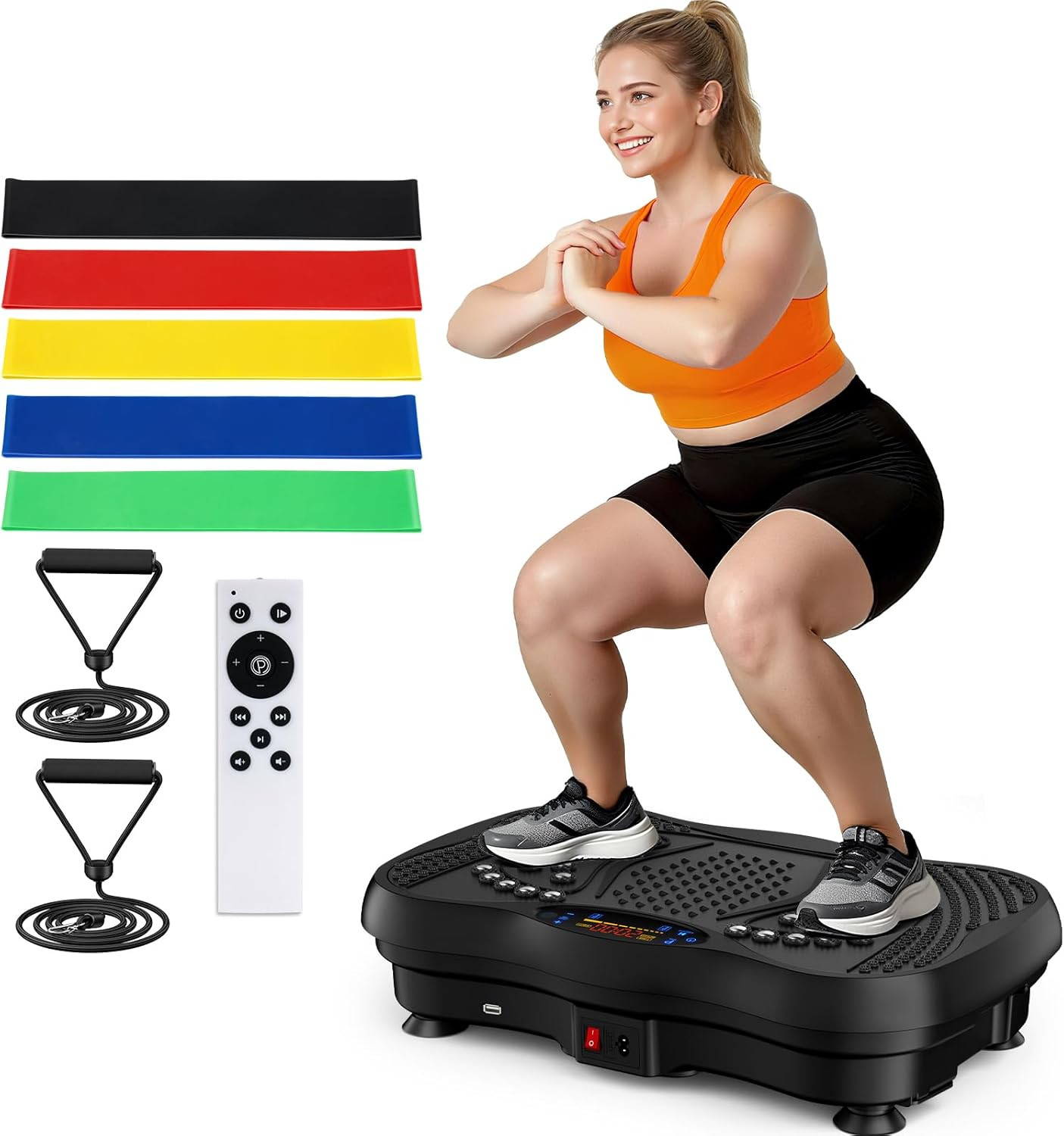 Vibration Plate Exercise Machine, 130 Levels Full Body Workout Vibrating Plate for Lymphatic Drainage Weight Loss, 450 Lbs Capacity Shake Platform with Bluetooth for Women Men | Amazon (US)
