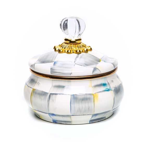 Sterling Check Enamel Squashed Pot | MacKenzie-Childs