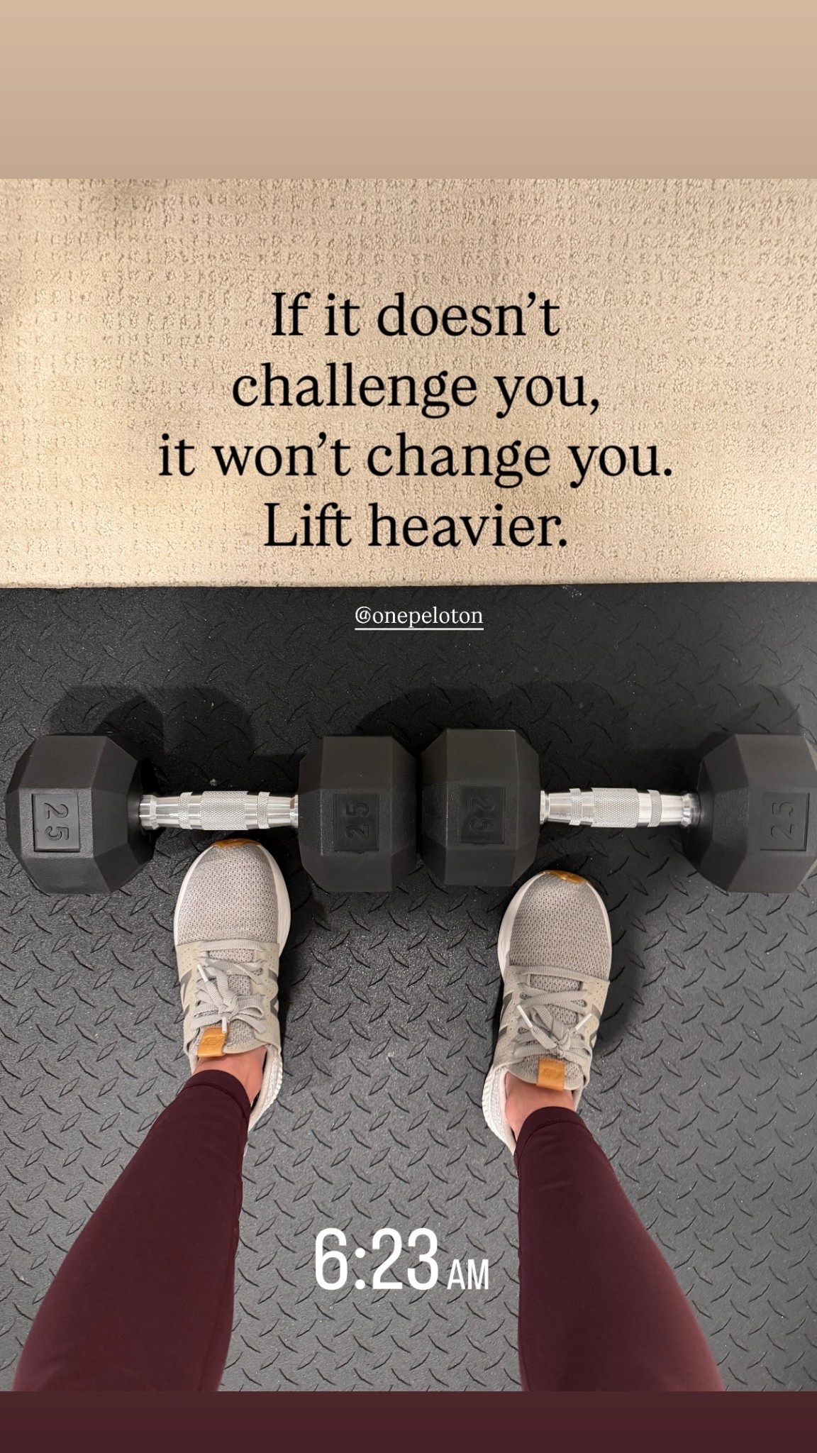 If it doesn’t 
challenge you, 
it won’t change you. 
Lift heavier.  @onepeloton