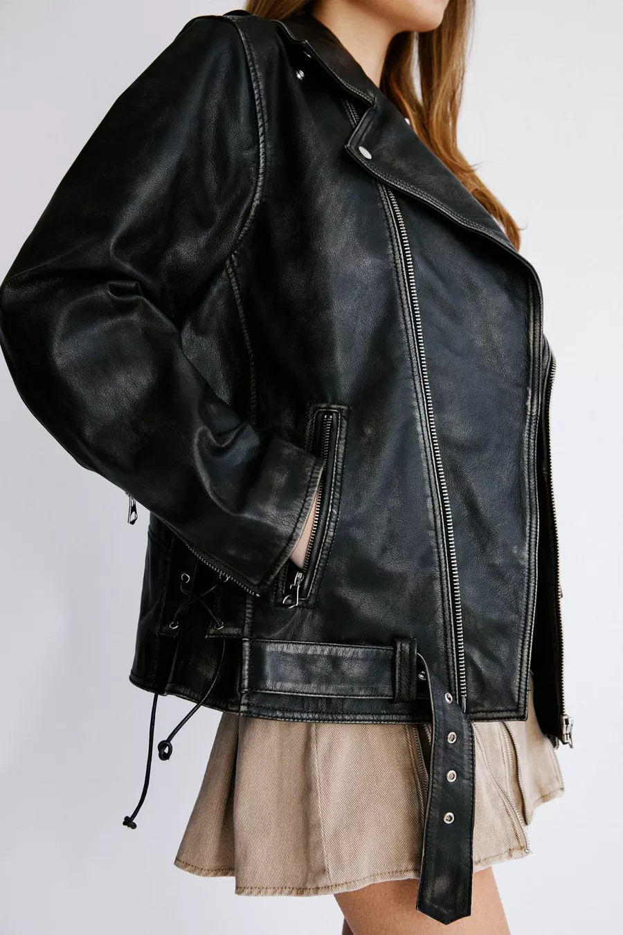 Real Leather Washed Biker Jacket | Nasty Gal UK (+IE)